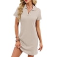 thumbnail image 2 of Women T Shirt Summer Dress Casual Business Mini Loose V-Neck Short Sleeve Dresses Color S, 2 of 10