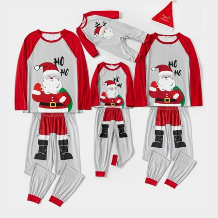 

PatPat Christmas Santa Claus Print Family Matching Long-sleeve Pajamas Sets (Flame Resistant)（Boys&Girls&Women&Men）