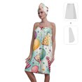 thumbnail image 2 of Colevkie Women's Birthday Balloon Series Pattern 2 Pcs Bath Towel & Shower Cap Set Soft Adjustable Portable Quick Drying Bath Wrap Set for Home Bathroom Sauna Beach, 2 of 8