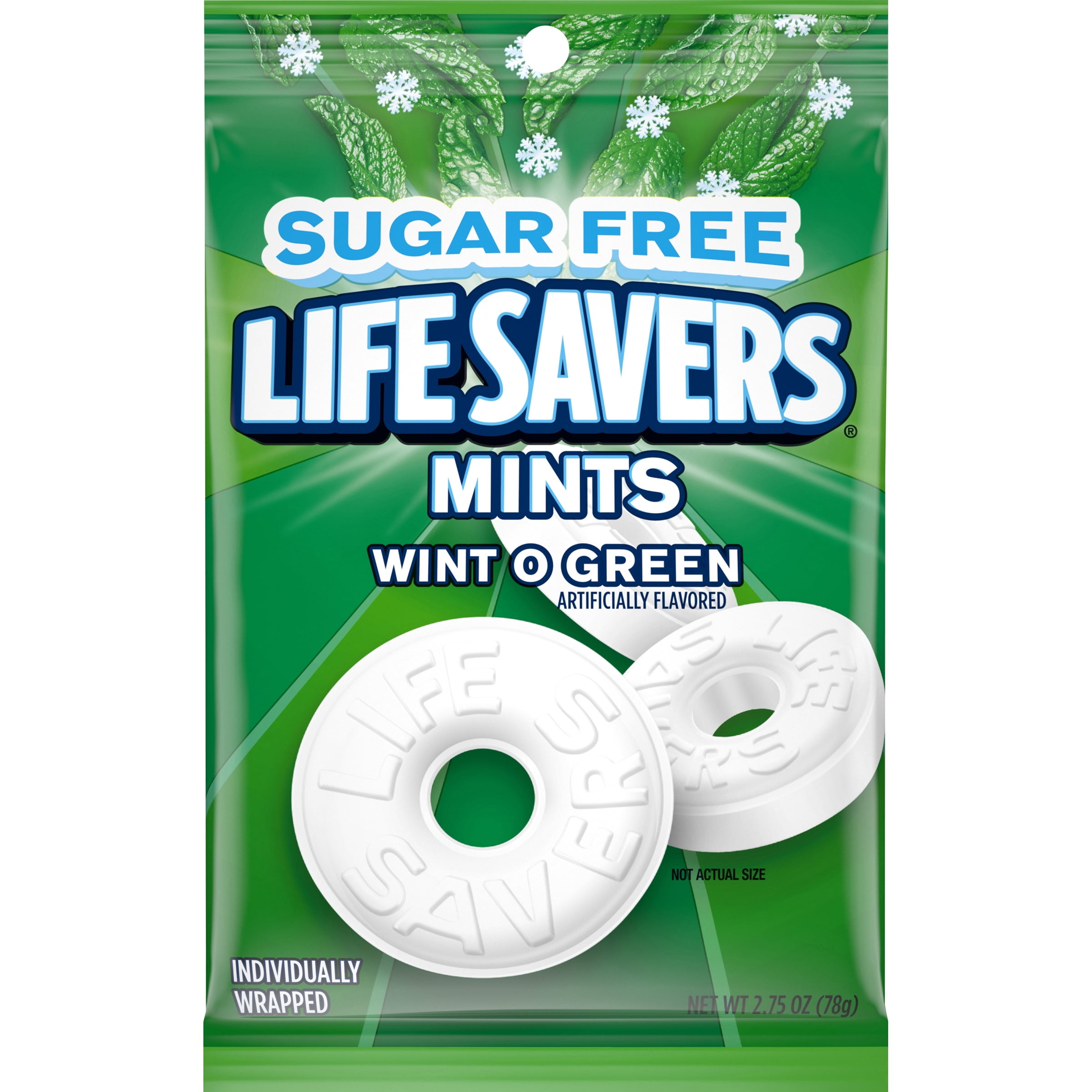 Life Savers Wint-O-Green Sugar Free Breath Mints Hard Candy - 2.75 oz