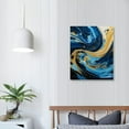 thumbnail image 3 of EastSmooth Blue and Gold Abstract Wall Art Blue Abstract Canvas Art Blue Fantasy Wall Art Gold Foil Abstract Painting Blue and White Abstract Poster Blue and Gold Marble Wall Decor for Bedroom, 3 of 4
