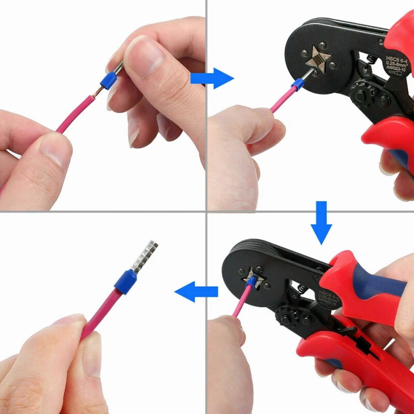 Ratchet Crimping Pliers Insulated Terminal Wire Cable Connector Crimper Tool US