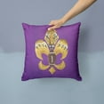 thumbnail image 2 of Carolines Treasures 8205-2PW1414 Tiger Football Fleur de lis Decorative Canvas Fabric Pillow 8205, 14Hx14W, multicolor, 2 of 4