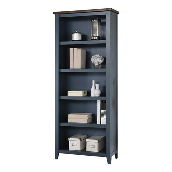 Martin Furniture 72"H Solid Wood 4-Shelves Bookcase in Dusty Blue