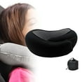 thumbnail image 4 of Almohada de viaje con soporte para el cuello y reposacabezas ergonómico, funda extraíble, almohada suave para el cuello y reposacabezas para el hogar, Negro, 4 of 7