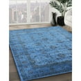 thumbnail image 2 of Ahgly Company Indoor Square Mid-Century Modern Blue Oriental Area Rugs, 4' Square, 2 of 6