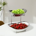 thumbnail image 6 of Acliys Fruit Bowl, 2 Tier Ceramic Fruit Basket, Serving Stand Serving Bowl with Metal Rack, Porcelain Kitchen Bowls for Fruit and Vegetable Storage Snack Nuts Dessert Cake Tray for Party Wedding, 6 of 9