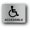 Silver and black, variant on Wheelchair Accessible, Disability, Handicap, Disabled Sign. Silver Adhesive Sticker Notice. Metallic Silver Engraved Black with Universal Icon Symbol and Text (Small Size: 5 inches x 4 inches)