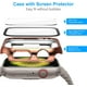 thumbnail image 5 of 2 Pack Hard PC Case with Tempered Glass Screen Protector Compatible with Apple Watch Series 7 41mm, Clear+Rose Gold, 5 of 5