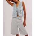 thumbnail image 2 of Tank Tops for Women V Neck Floral Eyelet Embroidery Tie Front Crop Tops, 2 of 6