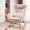 Pink, variant on Rocking Chair with Side Pockets, Extra-Wide Upholstered Gliding Chair, Comfort Accent Nursery Chairs Lounge Recliner for Living Room, Nursing (White)