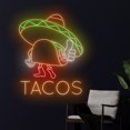 thumbnail image 2 of Handmadetneonsign Tacos Sombrero Hat Neon Sign, Sombrero Tacos LED Sign, Mexican Taco Neon Light, 2 of 5