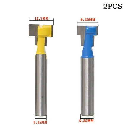 

BAMILL 2Pcs Keyhole Bit Router Bit 1/4inch shank T-Slot Woodworking Cutter 1/4 &3/8