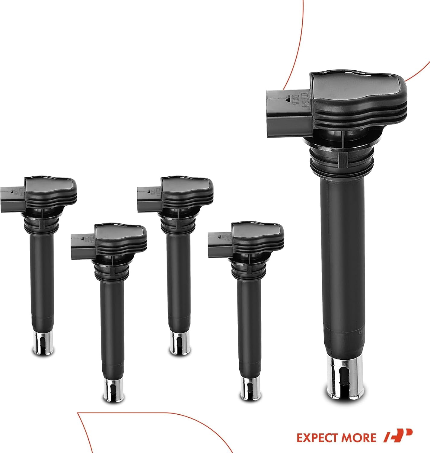 A-Premium Engine Ignition Coil Pack Pack Set of 5 Compatible with Volkswagen Jetta Passat Golf Tiguan Beetle CC Eos GTI Rabbit & Audi A3 A4 A5 A6 TT Quattro allroad Q3 Q5 & More