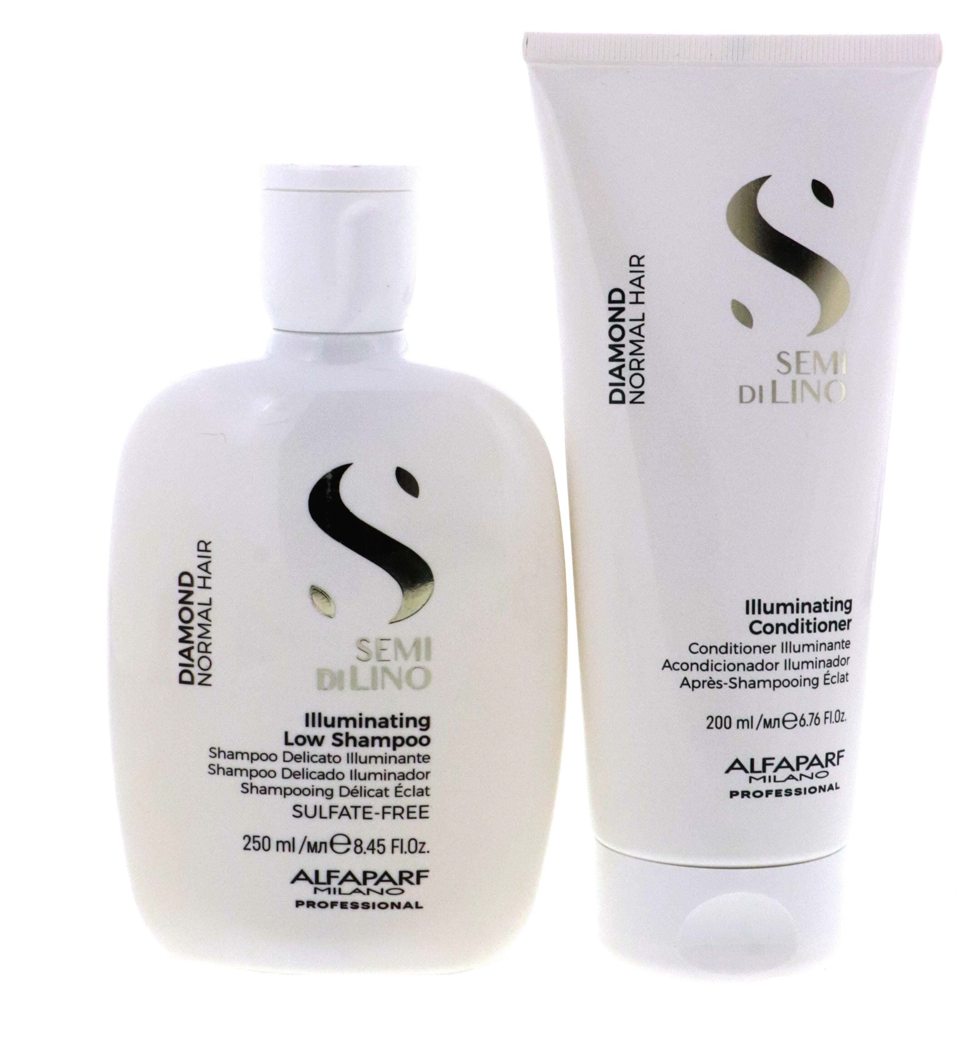 Alfaparf Milano Semi Di Lino Illuminating Low Shampoo and Conditioner Diamond...