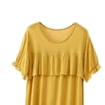 thumbnail image 6 of Puntoco Women's Tiered Ruffle Modal Nightgown, Crew Neck Short Sleeve Loose Midi Loungewear Dress, 6 of 9