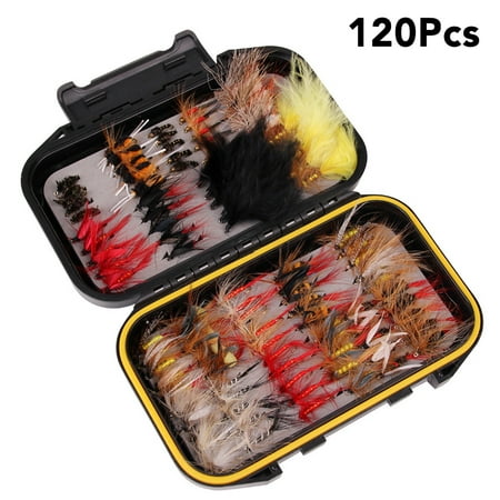 40/72/100/120pcs Fly Fishing Flies Trout Lures Flies Artificial Fishing Lures Bait with Waterproof Fly