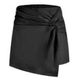 thumbnail image 5 of EDFBUYKRS Female Skirts Knee Length Skirt with Pockets Plaid Autumn Wrap Skirt High Waist Mini Pencil Style Wear Elegant Suede Bodycon Slim Fit Short Skirt, 5 of 5