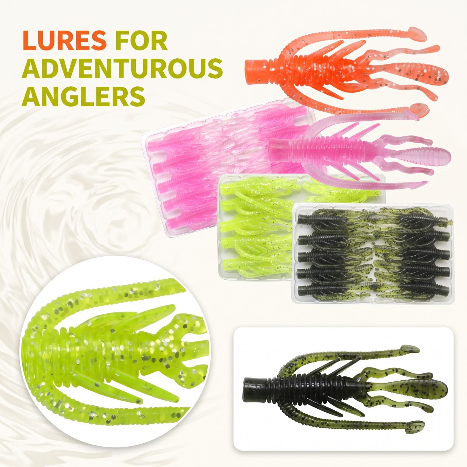 QLUEWX 40PCS Floating Shrimp Soft Lures Scented High Elastic Crawfish Bait 2.5in Artificial Fishing Soft Baits Freshwater Saltwater Tackle Gift for Anglers