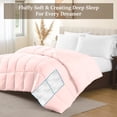 thumbnail image 2 of 100% Cotton All Season 1pc Box Stitched Comforter, Duvet Insert Cover, Pattern Solid Pink Color King (104"x90") Size Machine Washable Lightweight, 2 of 6