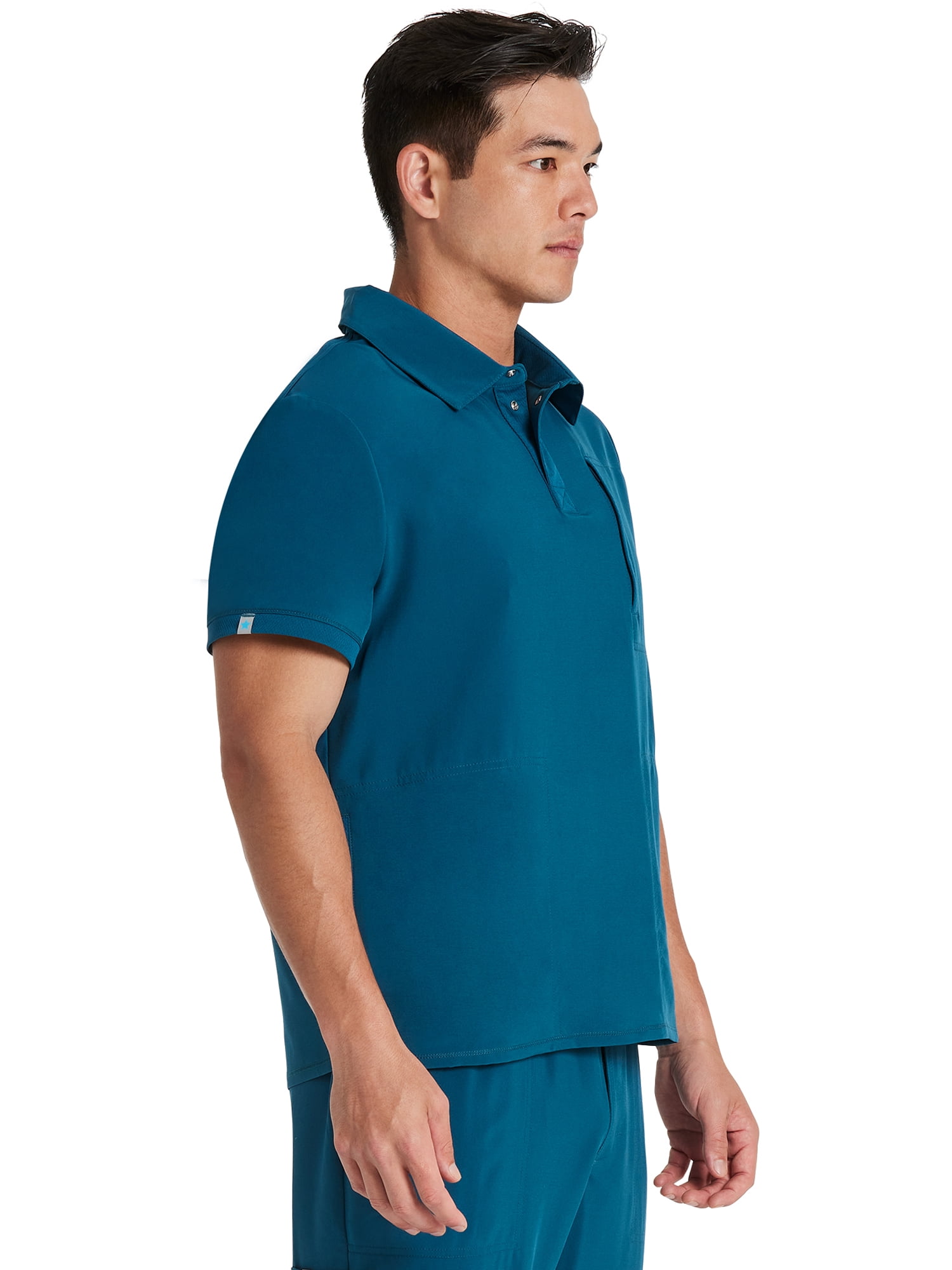 Scrubstar Men's Premium Performance Stretch Polo Scrub Top, Sizes XS-3XL