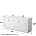 thumbnail image 5 of Wyndham Collection Miranda 84" Wood Double Bathroom Vanity in White/Brushed Gold, 5 of 6