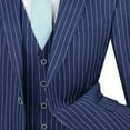 thumbnail image 3 of Men's 3-Piece Men's Gangster Stripes Single Breasted Suit w/1 Pair of Socks - Blue 52L, 3 of 3