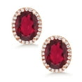thumbnail image 2 of Gem Stone King 4.08 Ct Oval Red Mystic Quartz 18K Rose Gold Plated Silver Earrings, 2 of 5