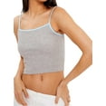 thumbnail image 2 of xiaxaixu Women's Basic Crop Cami Tops, Sleeveless Spaghetti Strap Contrast/Solid Color Camisole, 2 of 9