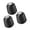 Black, variant on 3 Piece Shower Knob Set Remodel Set Hot Cold Diverter Valves Trim Simple Installs for Bathtubs Faucet Handle Replacement