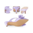 thumbnail image 2 of BLISSFUL STEP Women's Shoes Satin Bow Rhinestone Mules Pointed Toe Kitten Heel Slip-On Shoes  Purple 7, 2 of 4