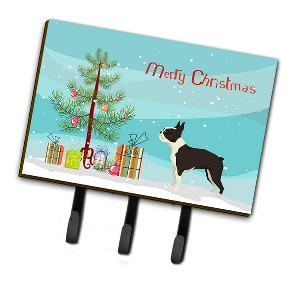 Boston Terrier Christmas Tree Leash or Key Holder