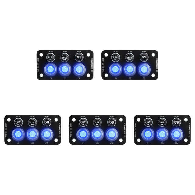 Panel interruptor basculante para barco marino LED 12V-24V encendido y apagado con 3 botones
