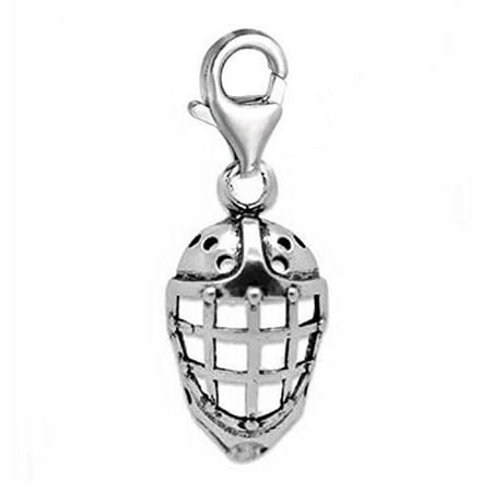- Clip-on Hockey Helmet Charm for European Charm Jewelry w/ Lobster Clasp
