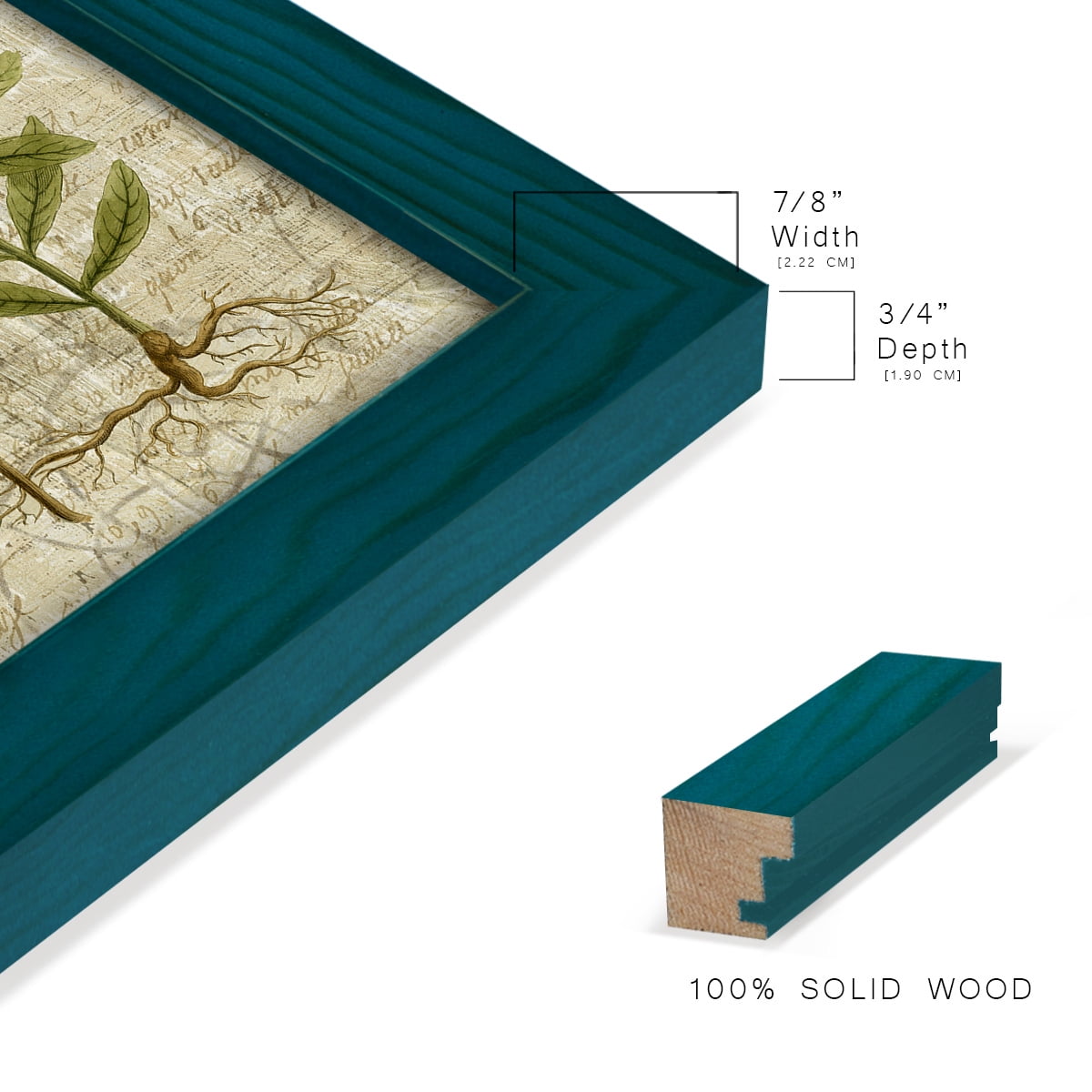 Garden Verses I -Framed Print w/glass-Ocean Blue