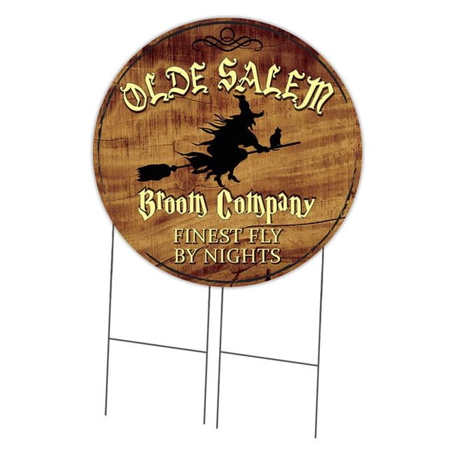 SignMission C-36-CIR-WS-Olde Salem 36 in. Corrugated Circular Plastic Sign with Stakes - Olde Salem