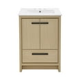 thumbnail image 3 of Virage 24 in. Brown Oak Bathroom Vanity With White, 3-Hole Ceramic Sink Top, 3 of 9