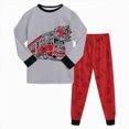 thumbnail image 3 of xaweyi Toddler Boys Cute Cartoon Vehicle Printed 2 Piece Long Sleeve Set Stylish Soft Indoor Home Pajamas Size 4-5 Years, 3 of 9