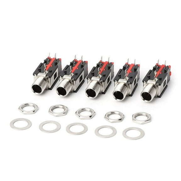 ZUARFY 5PCS 6.35mm 1/4 2Pin Female Audio Stereo Phone Jack Headphone Socket Connector