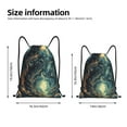 thumbnail image 2 of Honeii Enchanted Forest Skull Path Print Drawstring Backpack,Drawstring Bags String Backpack Gym Cinch Sack Backpack Sport Bag Draw-Small, 2 of 6