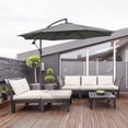 thumbnail image 2 of Outsunny 9.7ft Offset Patio Umbrella, Hanging Cantilever Parasol w/ Base, 2 of 10