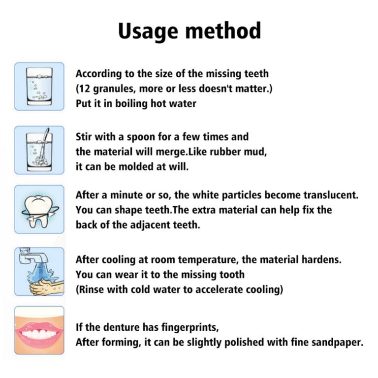 Hiroke Teeth Repair Kit, Temporary False Teeth Moldable False Teeth for Snap on Instant and Confident Smile 2pcs, Adult Unisex