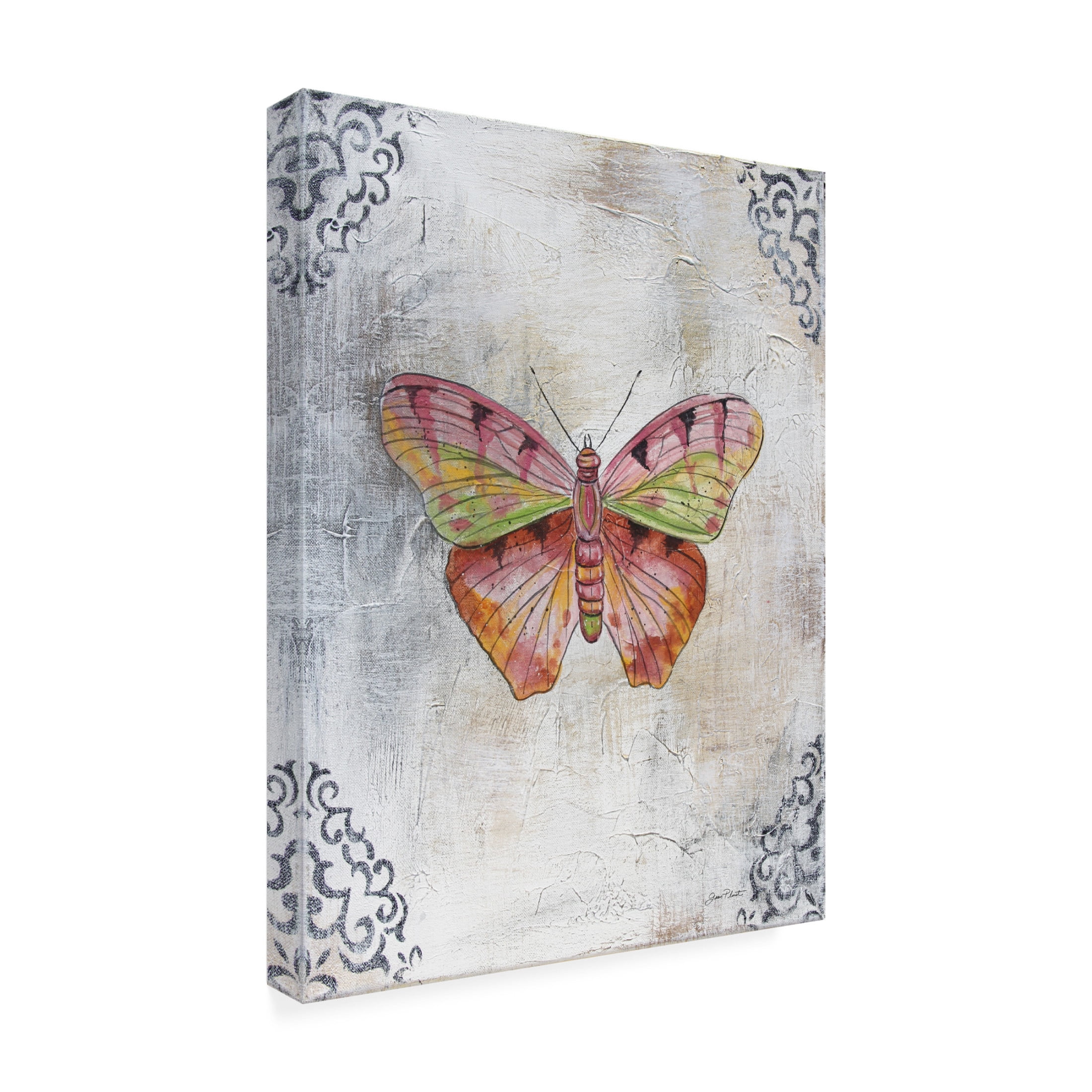 Canvas Wall Art - Jean Plout 'Textured Watercolor Wings B' Wall Art for Living Room, Bedroom, or Office Décor by Trademark Fine Art - 35 x 47 Inches