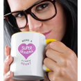 thumbnail image 2 of 3drose, Being a Super Grandma Is a Work of Heart - Pink Family Love Pun Quote, 11oz Two-tone Yellow Mug, 2 of 6