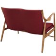 thumbnail image 4 of Loveseat Sofa Couch, Red, Fabric, Wood, Living Kitchen Cafe Bistro Hospitality Restaurant, Modern Contemporary HB32592, 4 of 5