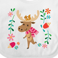 thumbnail image 4 of Inktastic Woodland Moose Spring Flowers Girls Baby Bib, 4 of 4