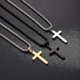 thumbnail image 3 of Cross Necklace Men Stainless Steel Silver Black Dold Layered Rope Chain Cross Pendant, 3 of 3