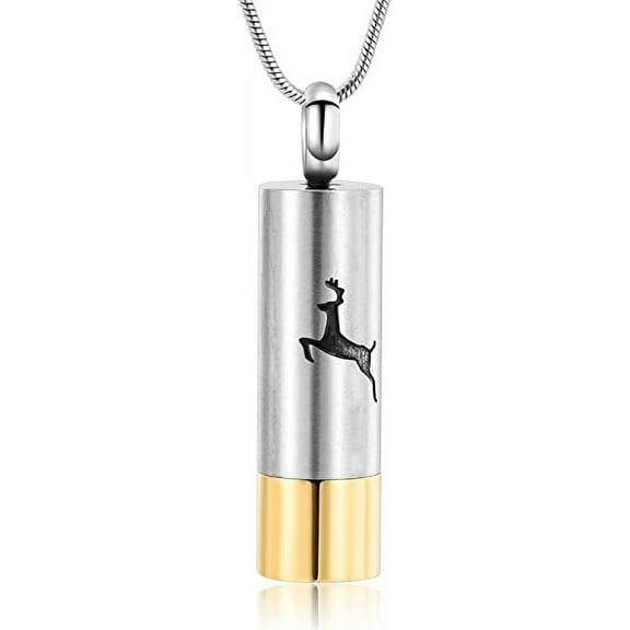 Cremation Jewelry Deer Urn Necklace for Ashes for Women Men Memorial Keepsake Necklace for Human Pet Ashes Pendant for Ashes Grandma Grandpa Mom Dad Papa Nana Brother Sister