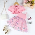 thumbnail image 3 of HXWCHs Toddler Girls Short Sleeve Coat Tops Suspenders Sequin Dress Outfits Size: 18-24 Months Pink, 3 of 9
