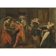 thumbnail image 2 of Pieter Codde 14x11 Black Ornate Wood Framed Double Matted Museum Art Print Titled: An Elegant Company in an Interior, 2 of 5